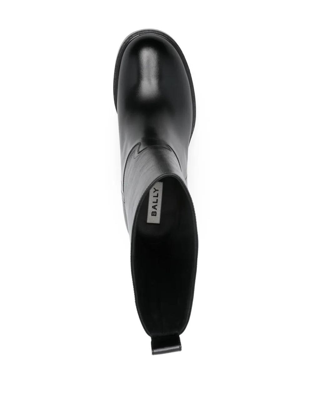 Bally Black Block Heel Seam Detail Leather Ankle Boots