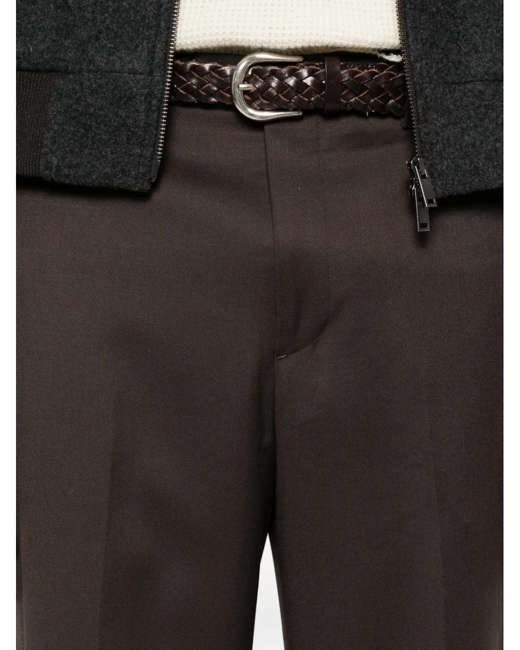 TONYWACK Black Pressed-Crease Tailored Trousers for men