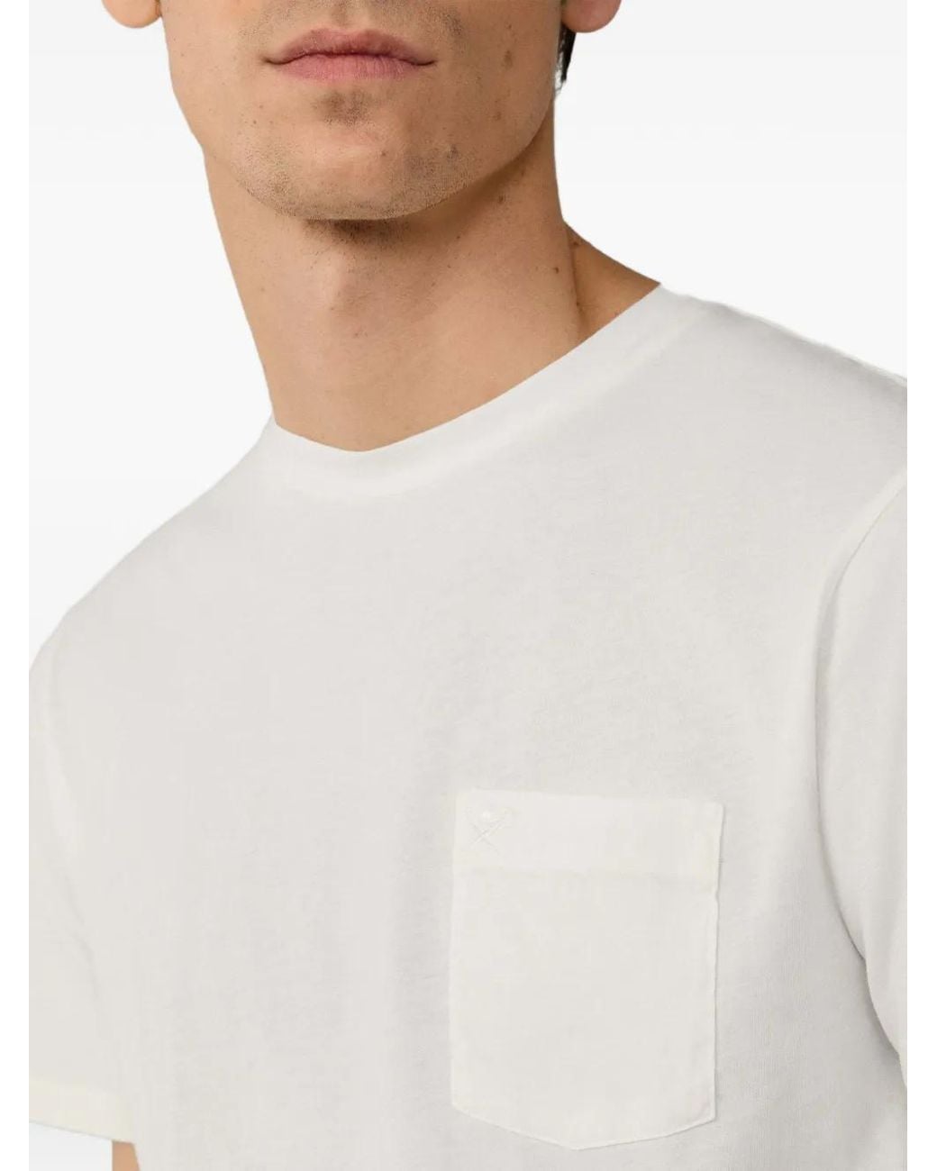 Hackett White Garment-Dyed Pocket T-Shirt for men