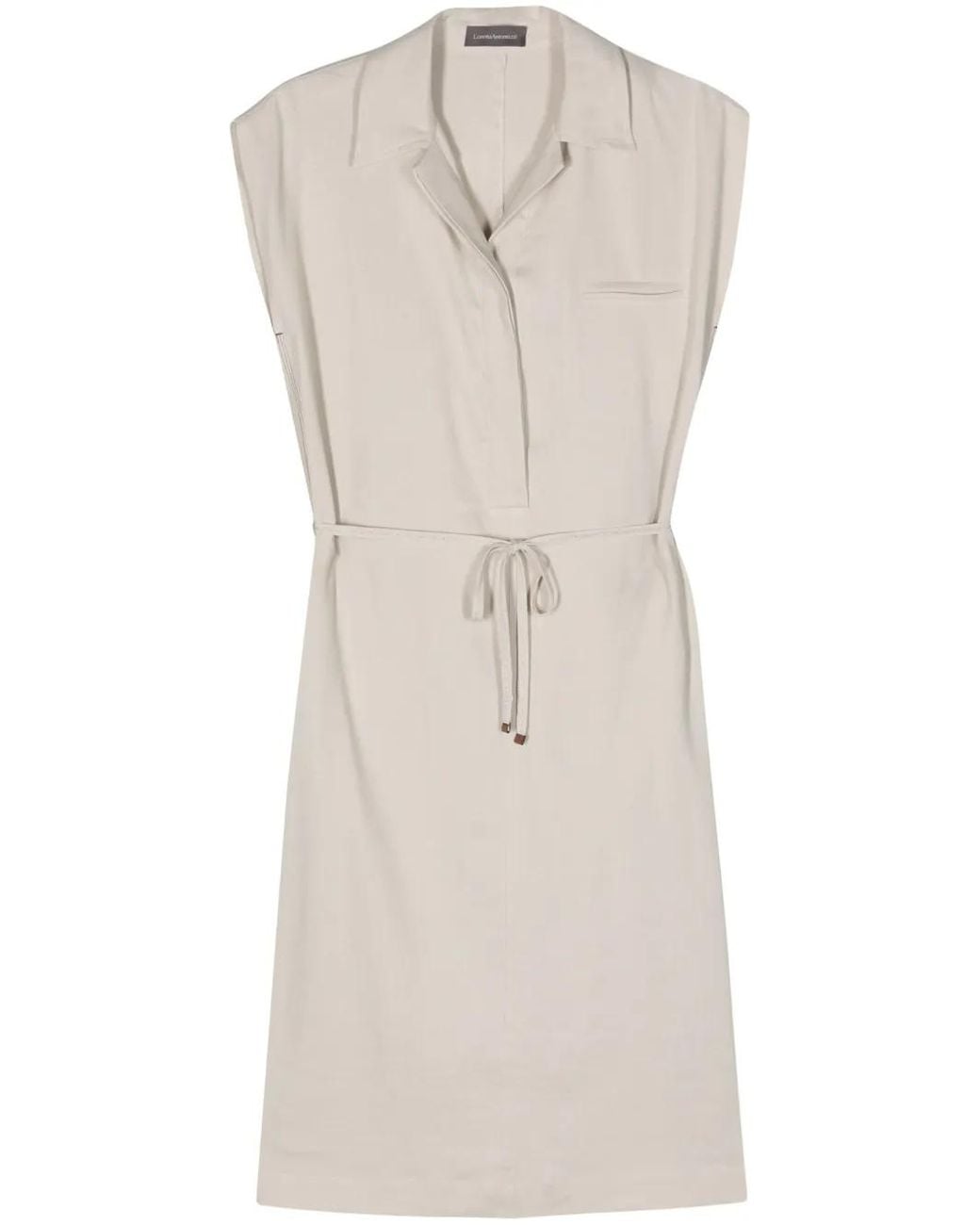 Lorena Antoniazzi Natural Belted Midi Shirt Dress