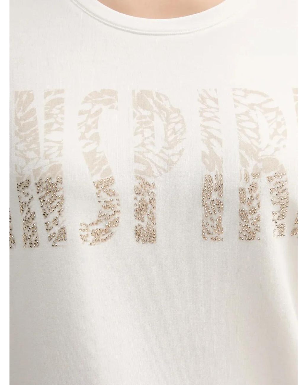 Joseph Ribkoff White Embellished-Graphic T-Shirt