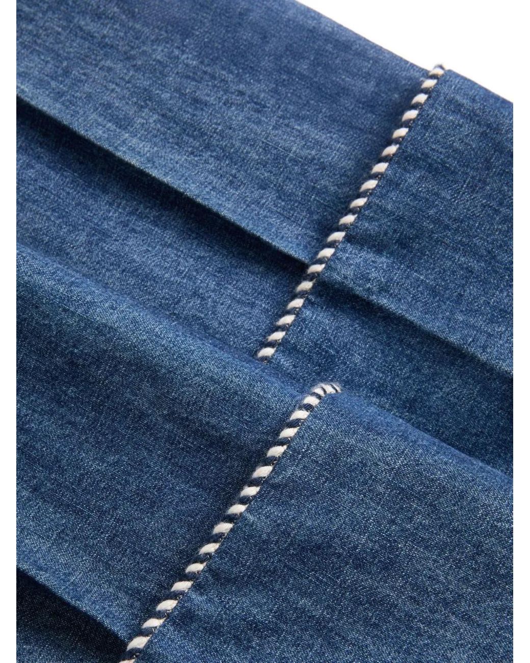Valentino Garavani Blue Denim Chambray Pants