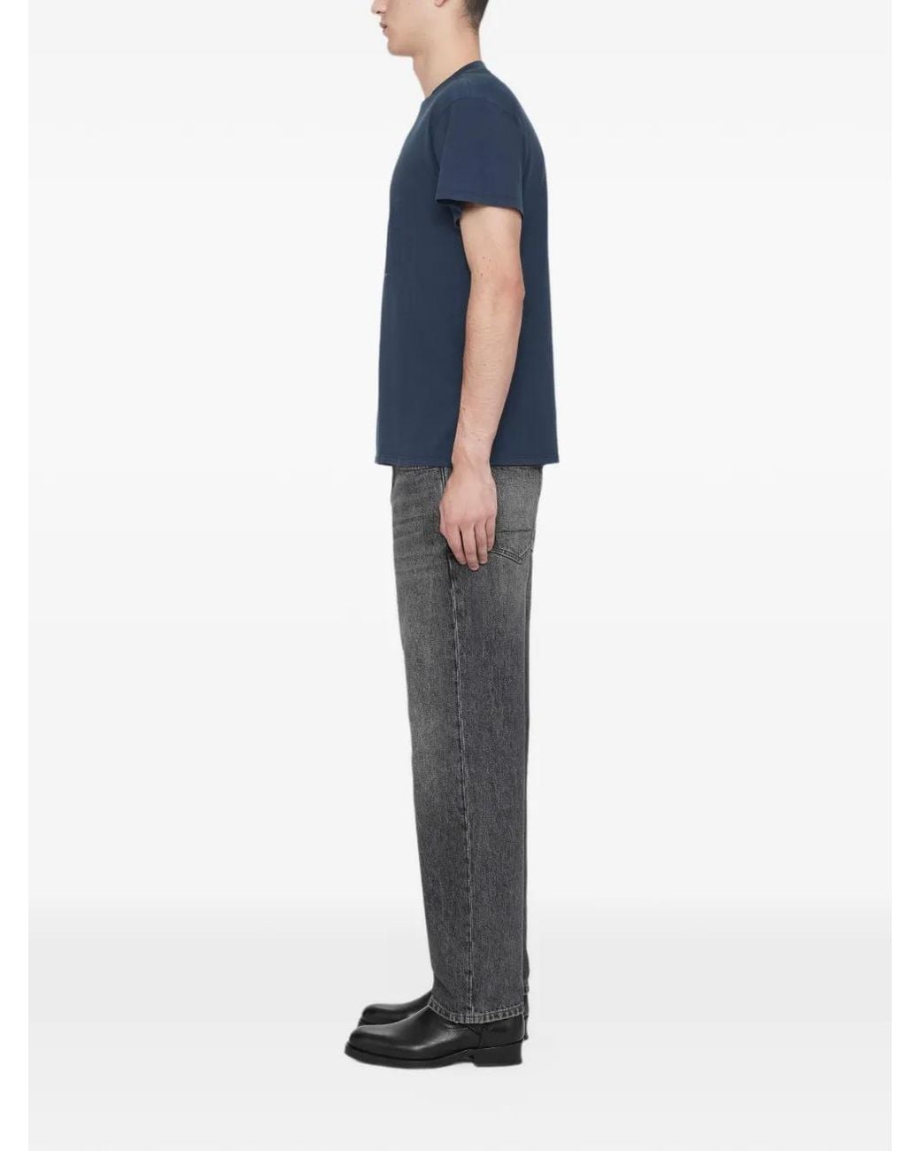 AllSaints Blue Ramskull Regular-Fit Graphic T-Shirt for men