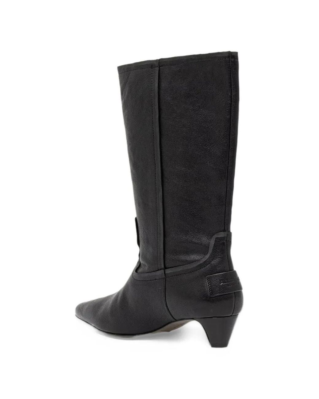 AllSaints Black Veda Pointed-Toe Kitten-Heel Boots