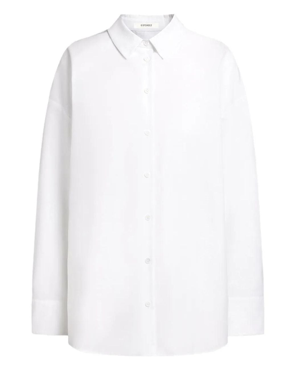 12 STOREEZ White Mercerised-Cotton Shirt