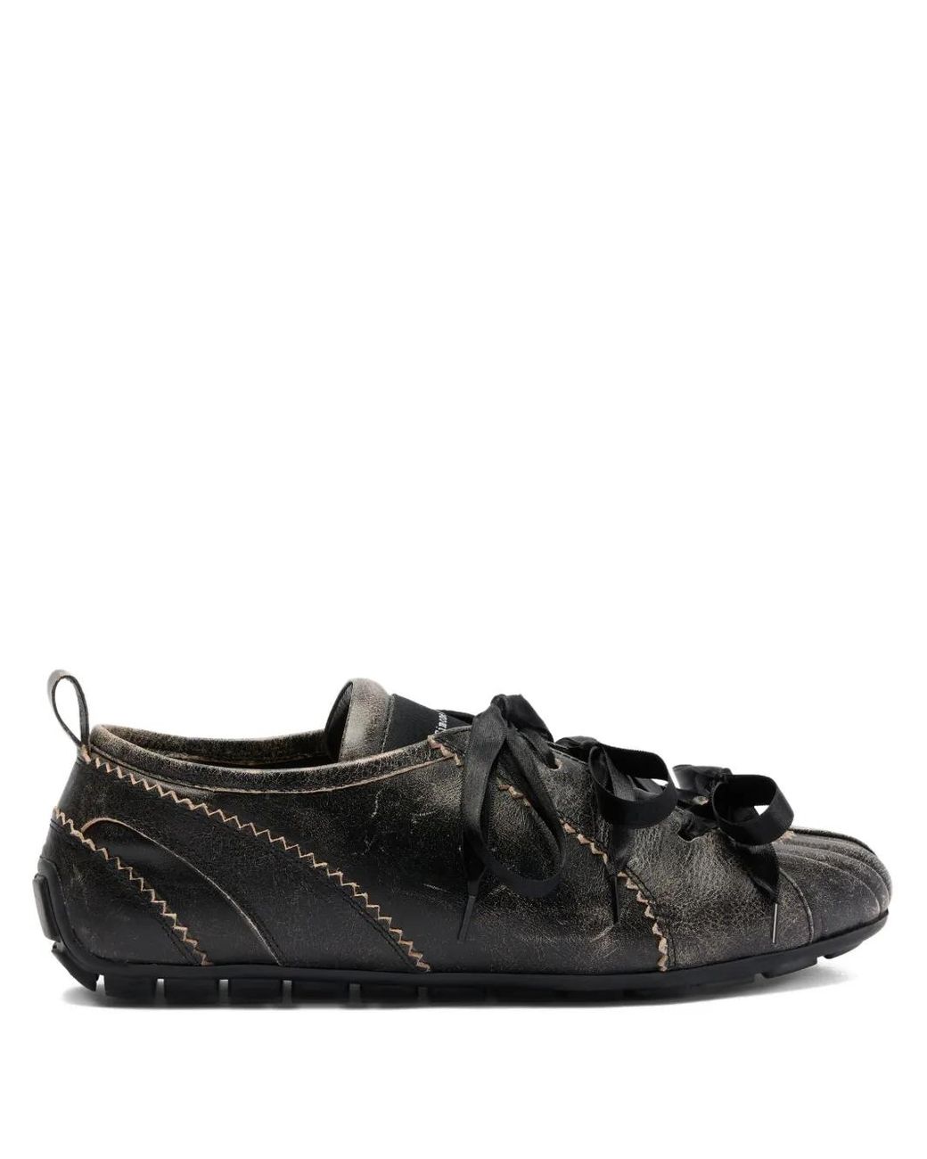 Simone Rocha Black Leather Sneakers