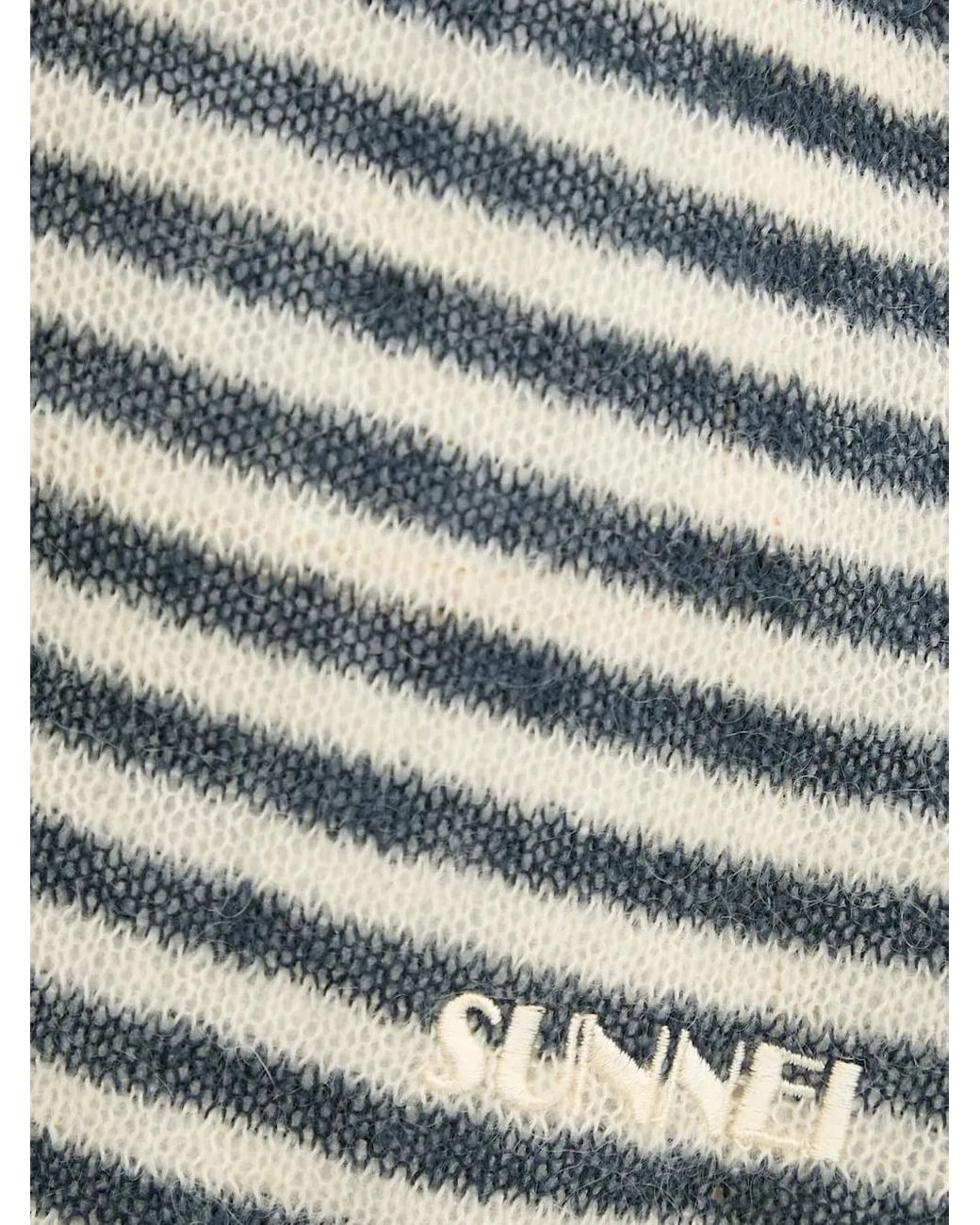 Sunnei White Gestreifter Pullover