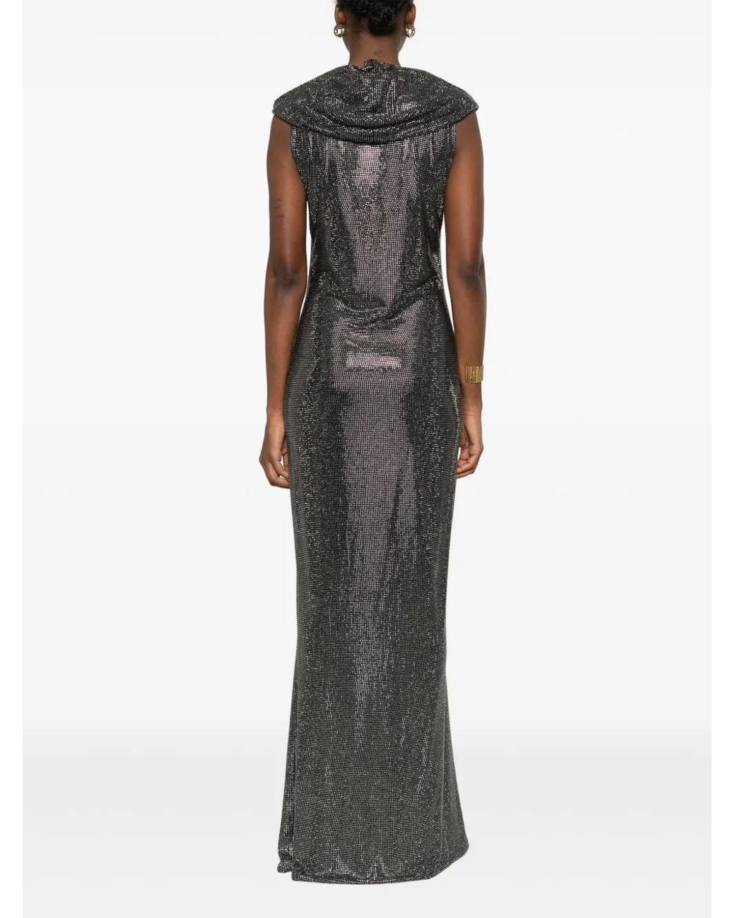 GIUSEPPE DI MORABITO Gray Crystal-Embellished Gown