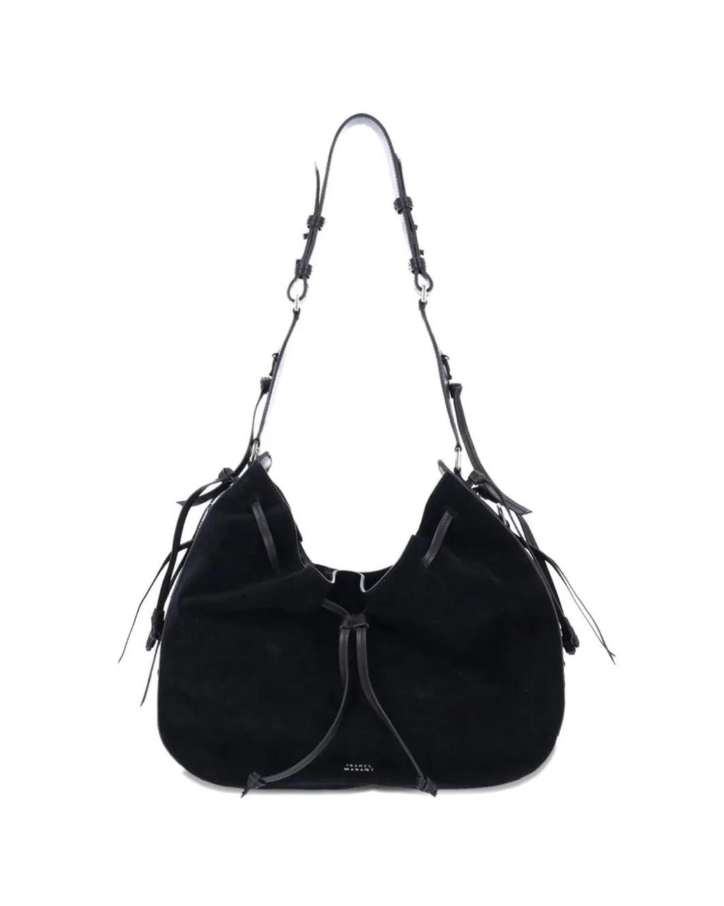 Isabel Marant Black Bolton Hobo Drawstring Shoulder Bag
