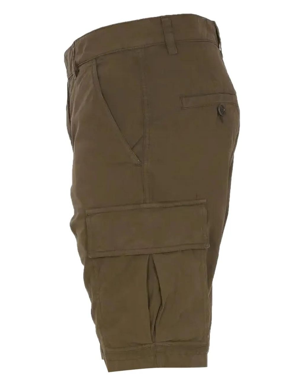 Aspesi Green Side-Pocket Cargo Shorts for men
