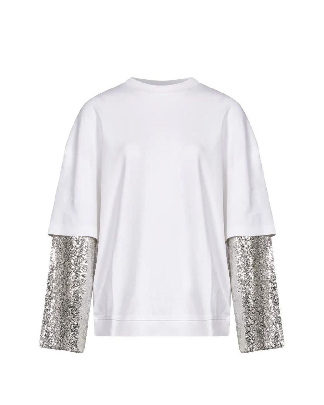 DARKPARK White Sequin-Embellished Layered-Sleeve T-Shirt