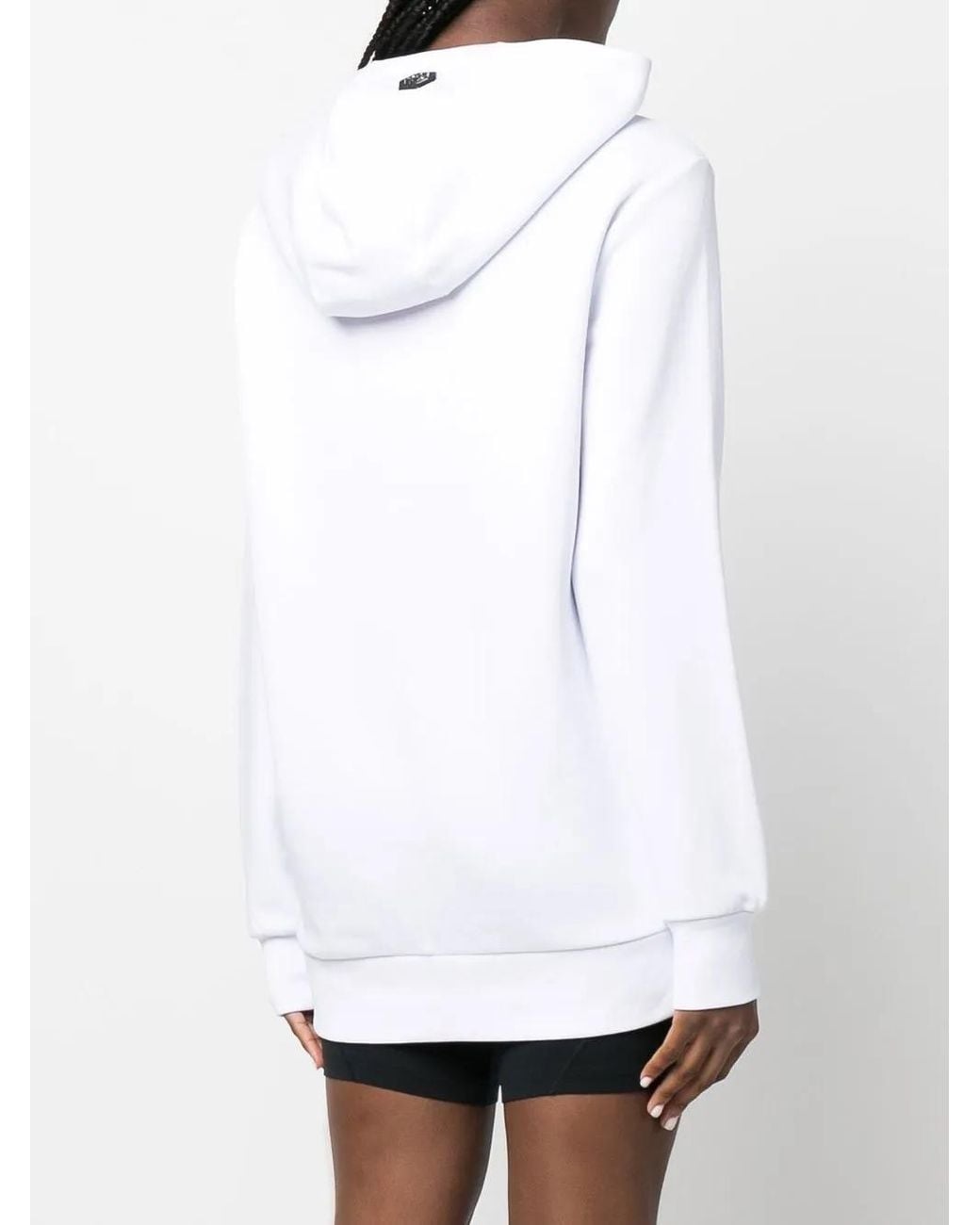 Philipp Plein White Logo Graphic-Print Hoodie