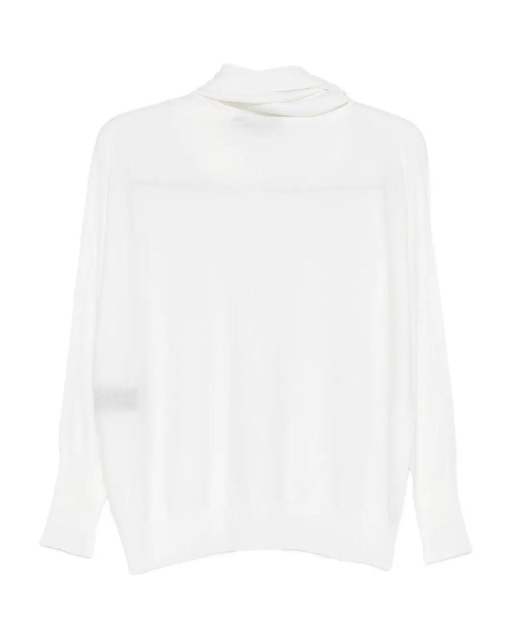 D.exterior White Tie Neck Blouse
