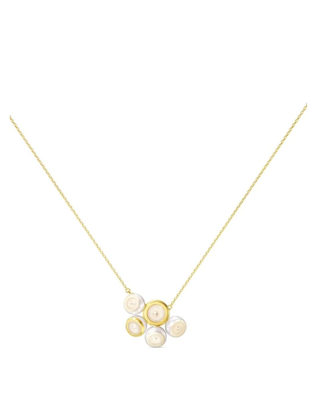 Tasaki Metallic 18Kt M/G Sliced Bezel Pearl Necklace