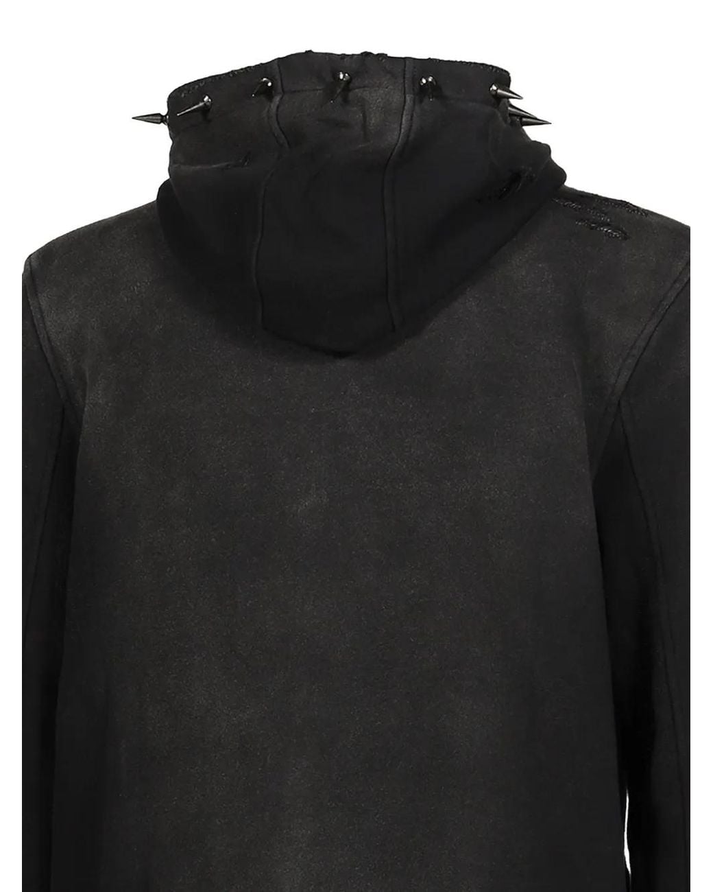 Troubled Waters Black Hoodie Hollow À Détails De Clous for men