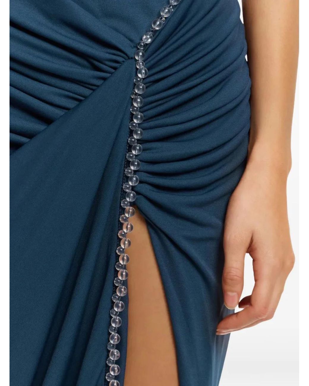 Significant Other Blue Rufayah Beaded Draped Maxi Dress