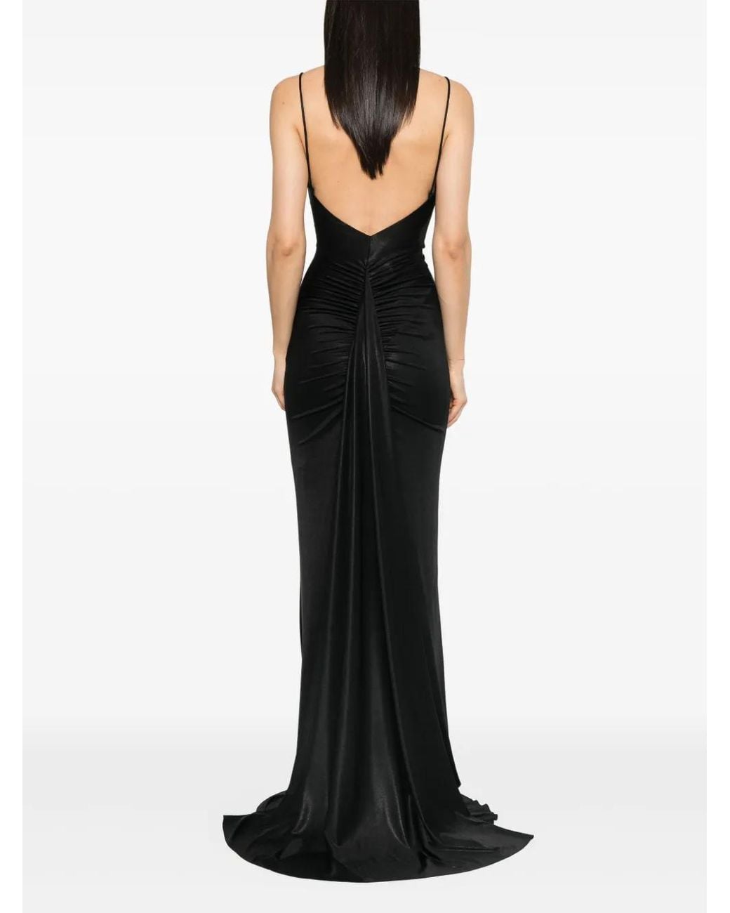 Nissa Black Bow-Detailed Maxi Dress