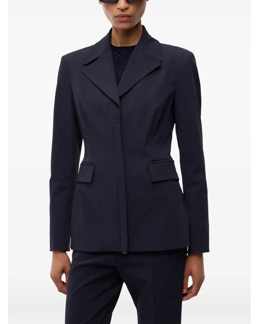Pinko Blue Notched-Lapel Single-Breasted Blazer