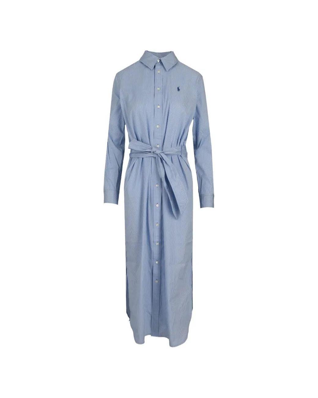 Polo Ralph Lauren Blue Robe-Chemise À Rayures Verticales