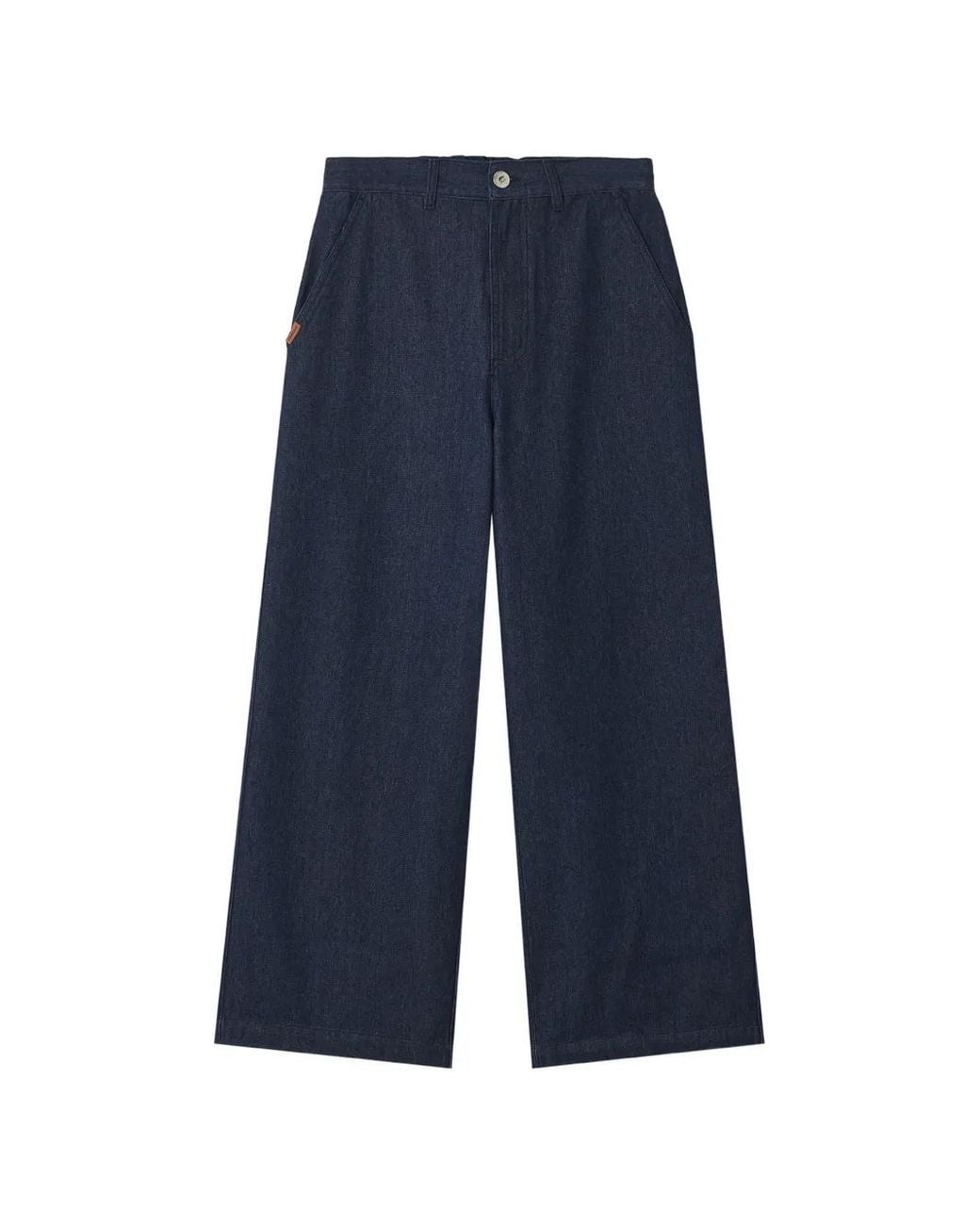 Chocoolate Blue Elasticated-Waist Wide-Leg Jeans