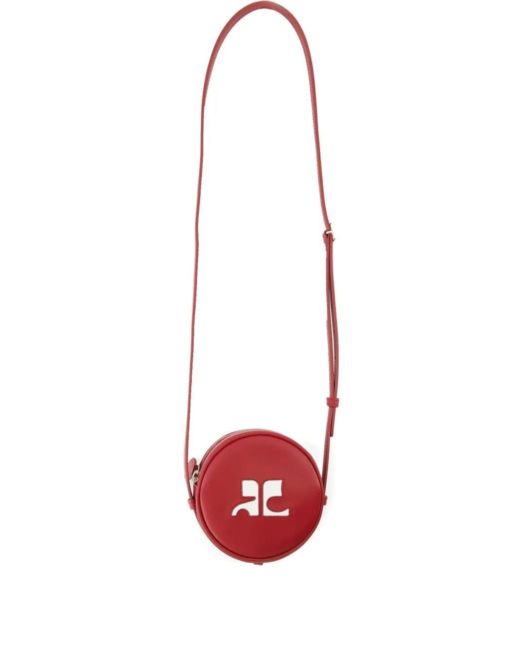 Courreges White Reedition Circle Leather Shoulder Bag for men