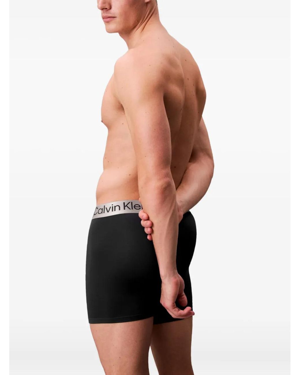 Calvin Klein Black Logo-Waistband Boxers (Pack Of Three) for men