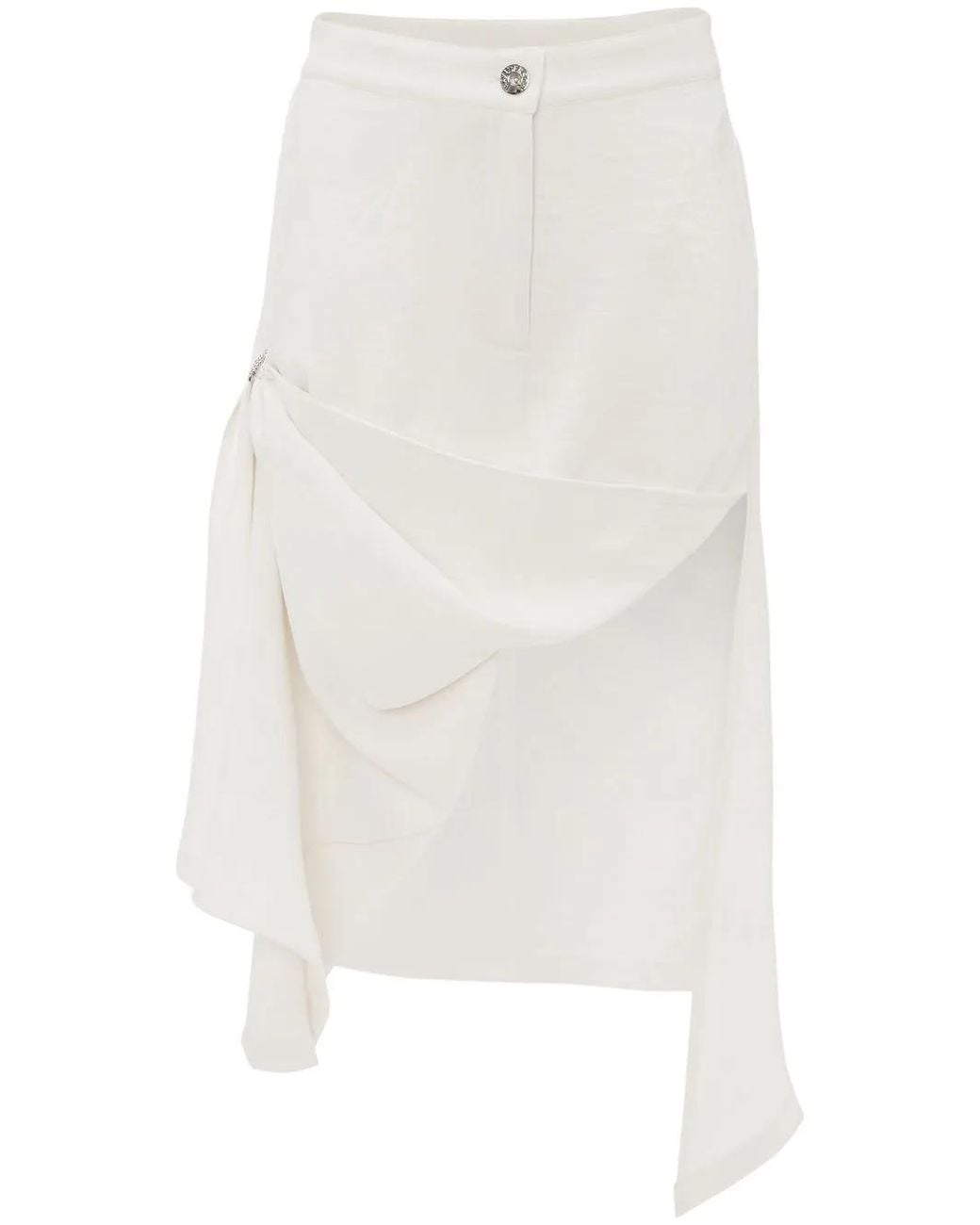 J.W. Anderson White Asymmetric Draped Skirt