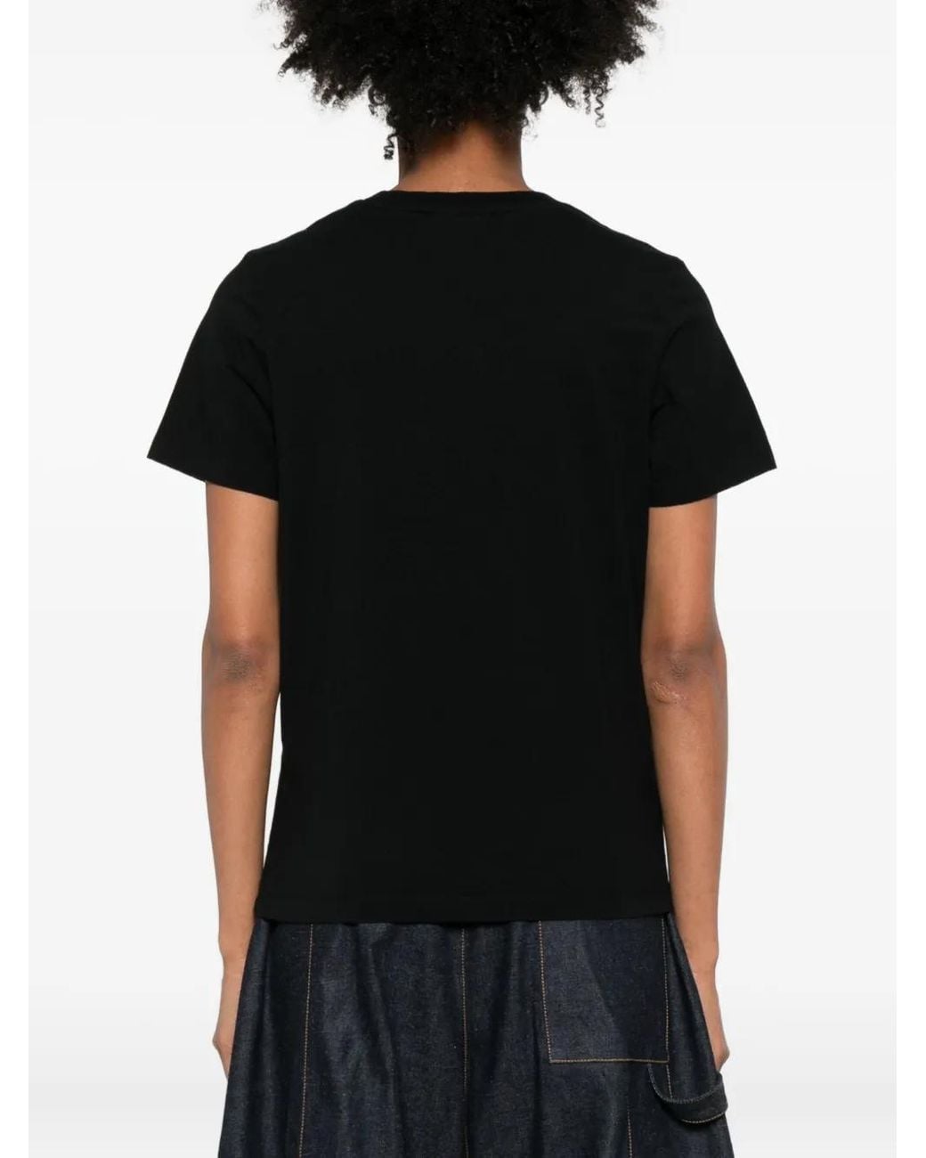 Maison Kitsuné T-Shirt Met Borduurwerk in het Black