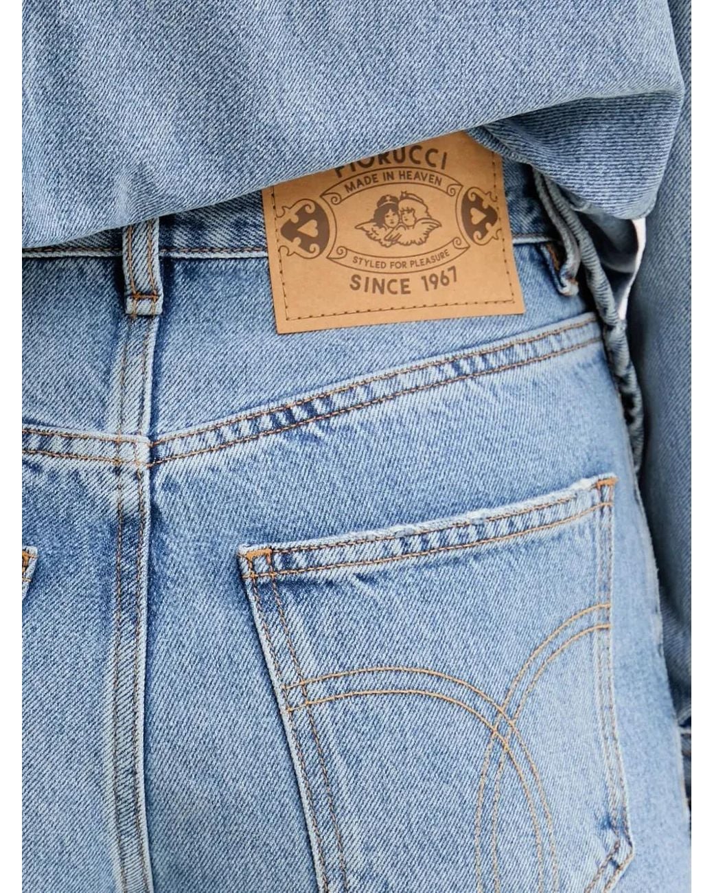 Fiorucci Blue Short À Effet Légèrement Délavé