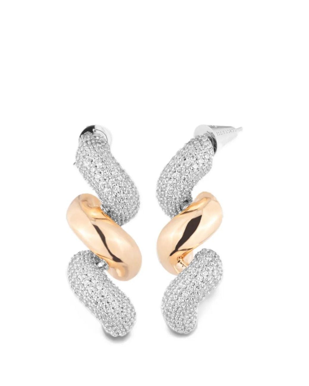 Eddie Borgo White Pavé Torsade Drop Earrings