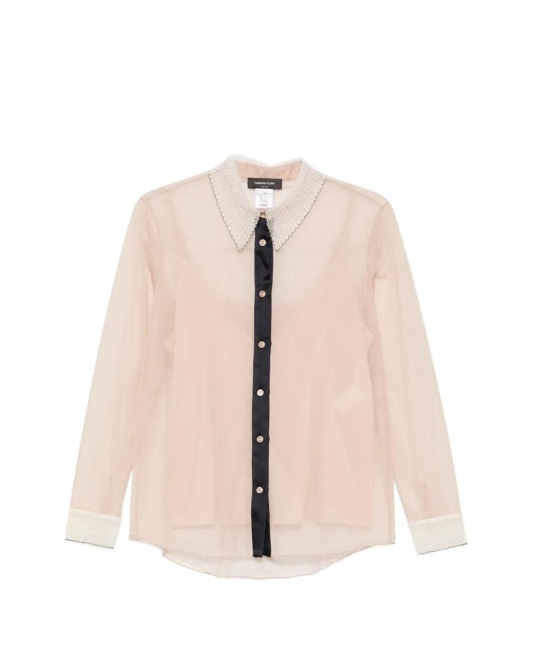 Fabiana Filippi Pink Blouse À Col En Dentelle