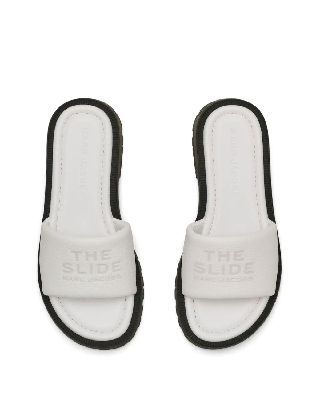 Marc Jacobs White Leather Slides