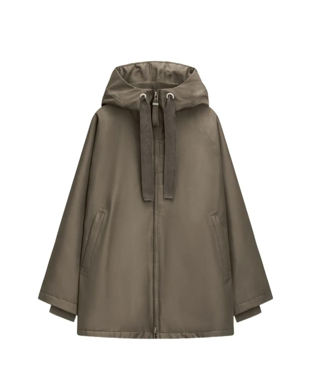 G Lab Brown Pure Drawstring Hooded Oversized Jacket