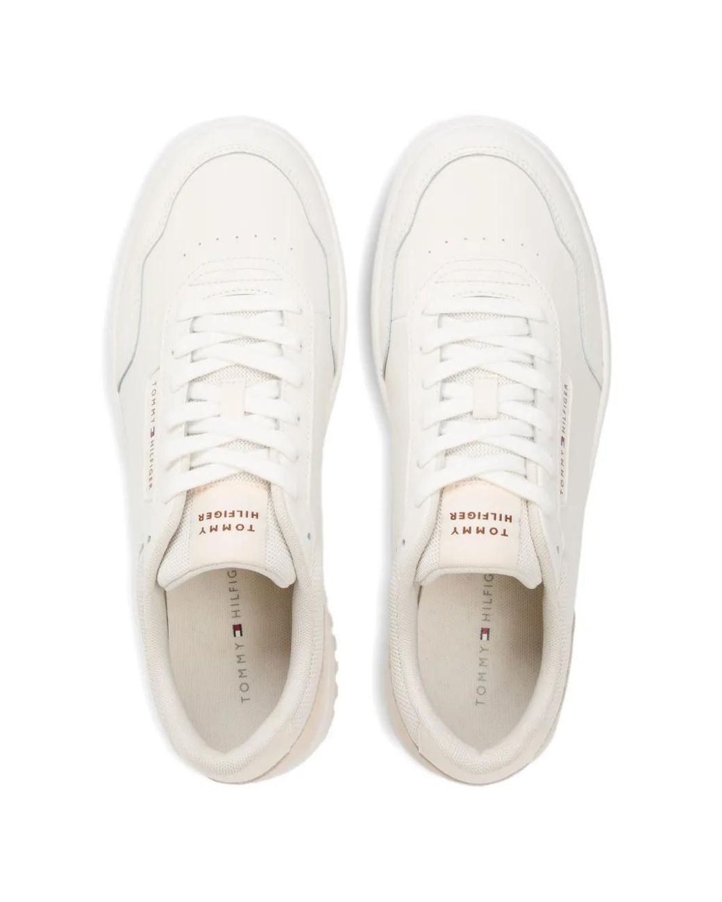 Tommy Hilfiger White Panelled Lace-Up Sneakers for men