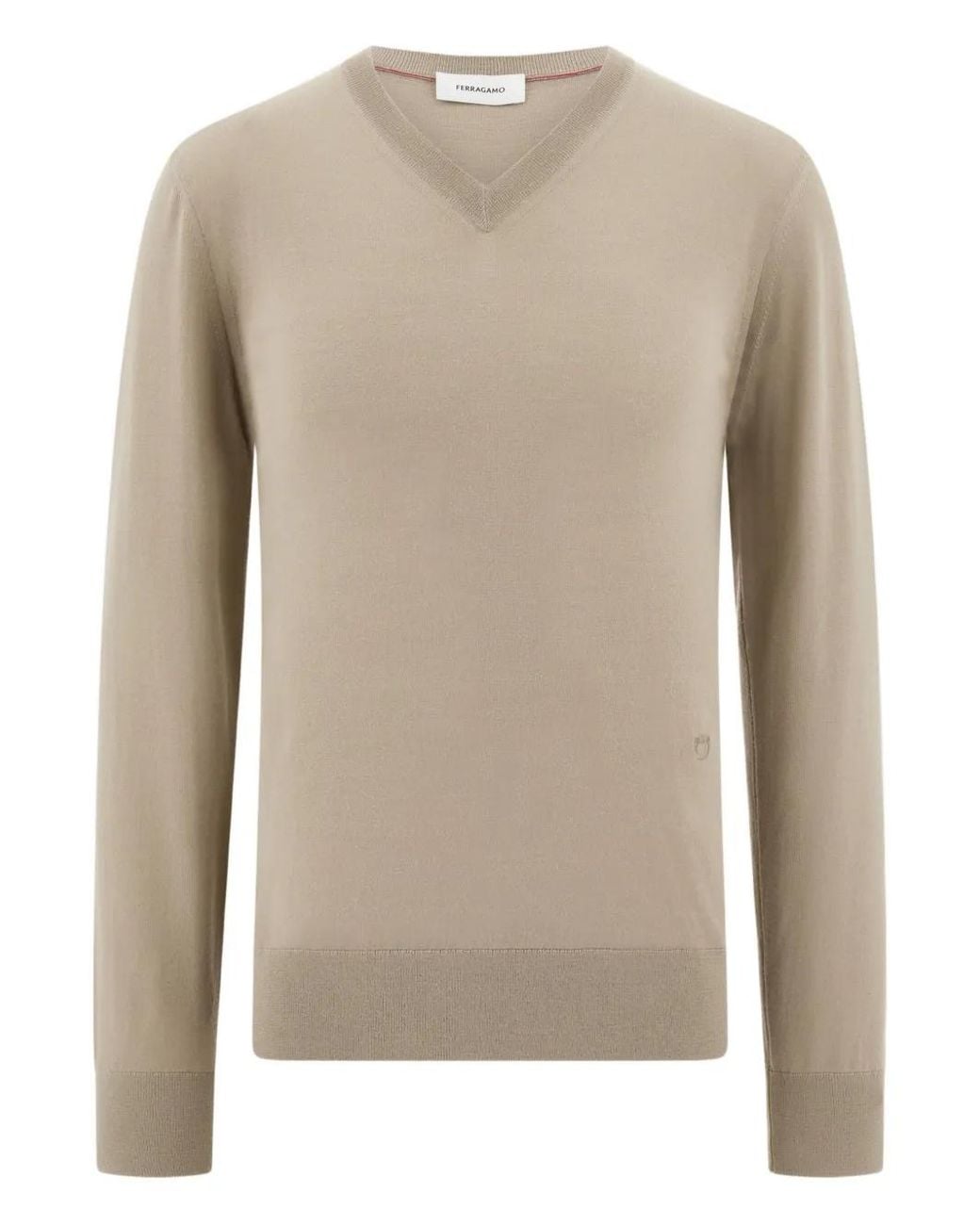 Ferragamo Natural V-Neck Sweater for men