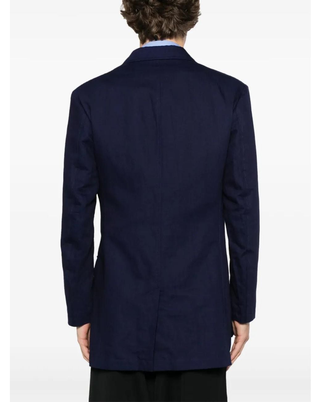Yohji Yamamoto Blue Single-Breasted Blazer for men