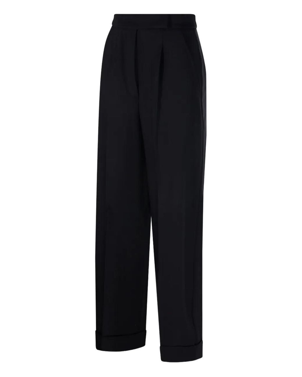 Max Mara Black Cropped Wool Trousers
