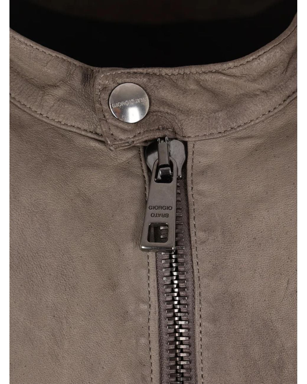 Veste Zippée En Cuir D'Agneau Giorgio Brato pour homme en coloris Brown