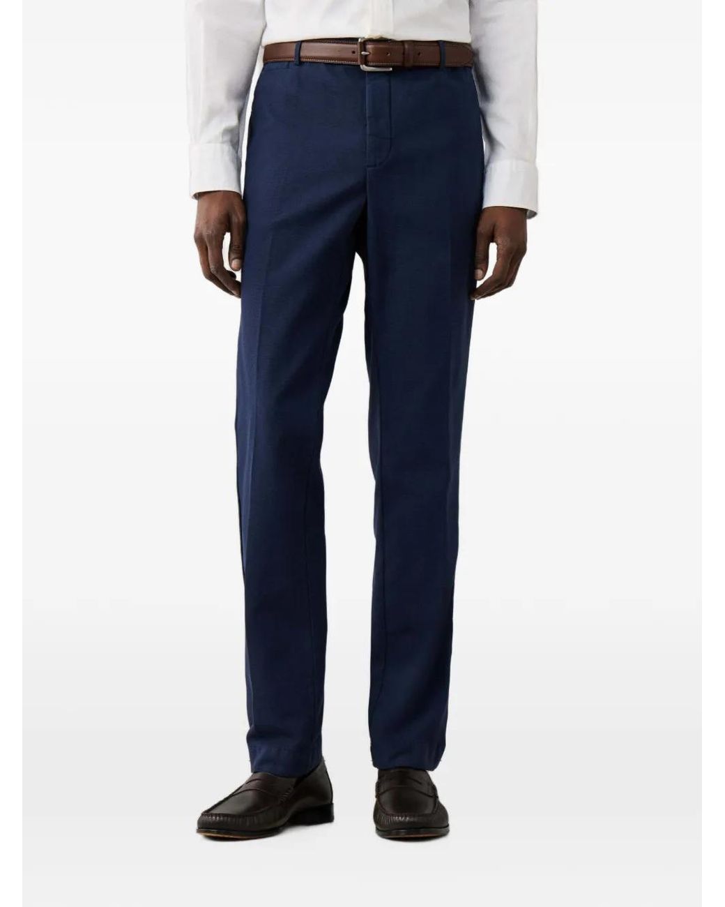Hackett Blue Kensington Devon Buttoned Trousers for men