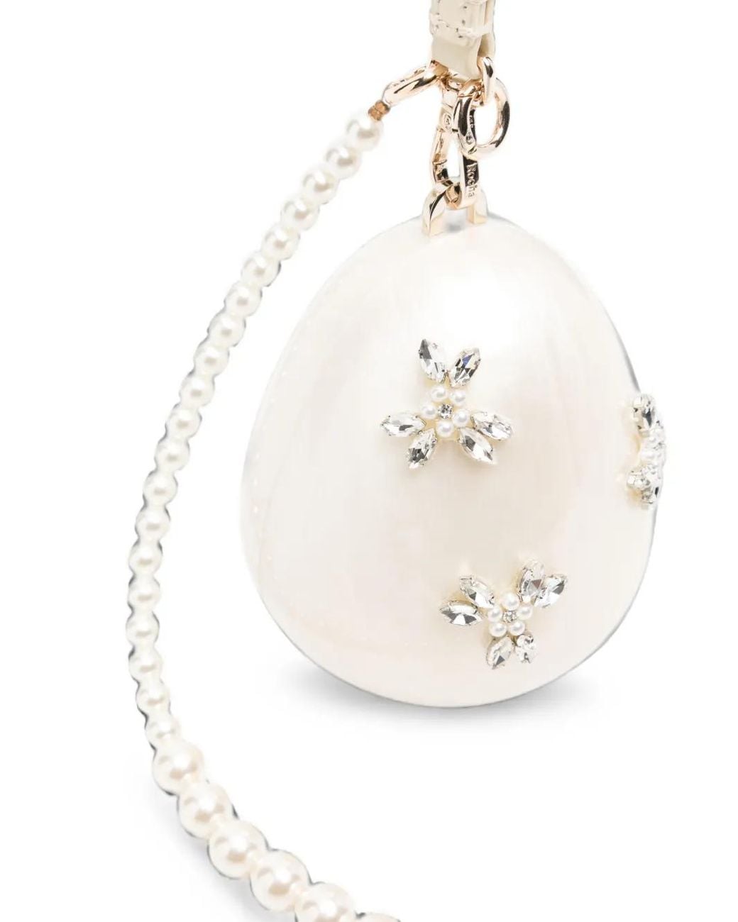 Simone Rocha White Crystal-Embellished Egg Tote Bag