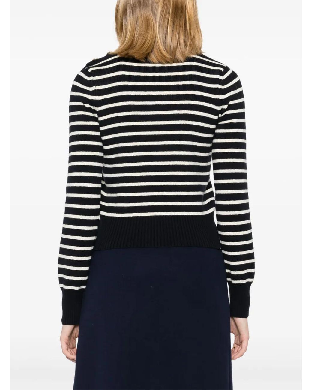 AMI Multicolor Natural Sweater With Golden Bot Stripes