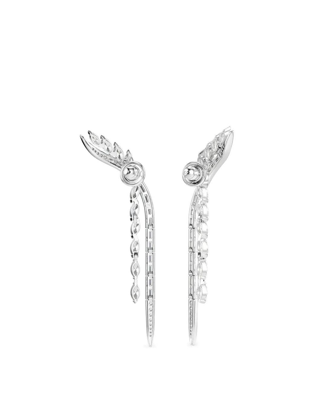 Swarovski White Mesmera Crystal-Embellished Drop Earrings