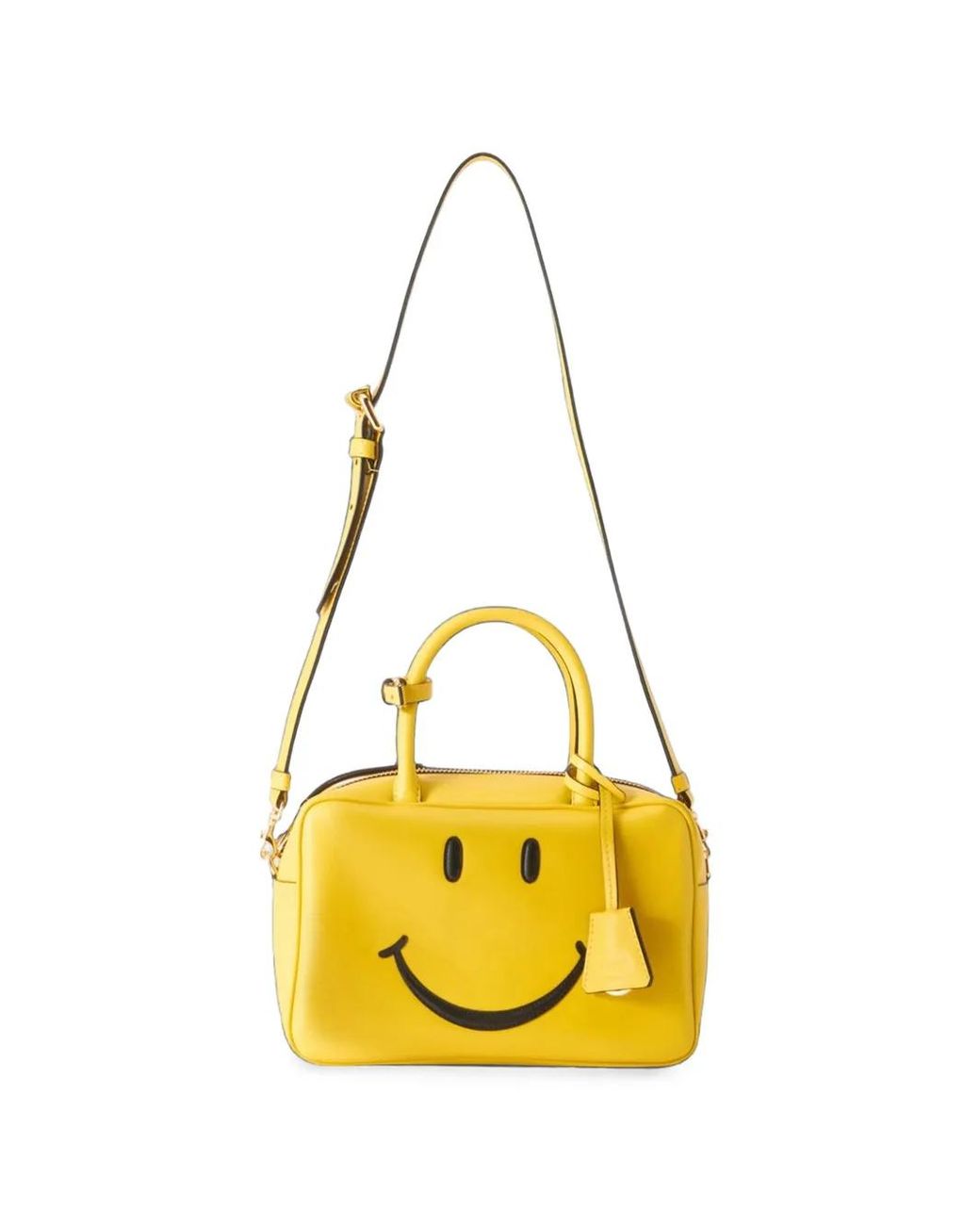 Moschino Yellow Smiley Leather Tote Bag