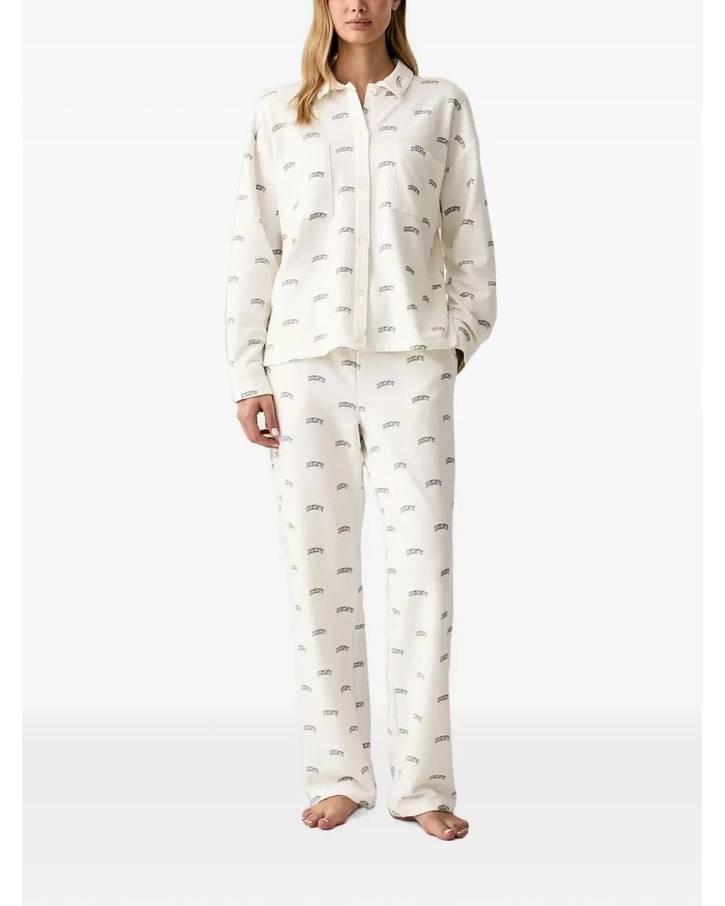 DKNY White Logo-Print Pajamas