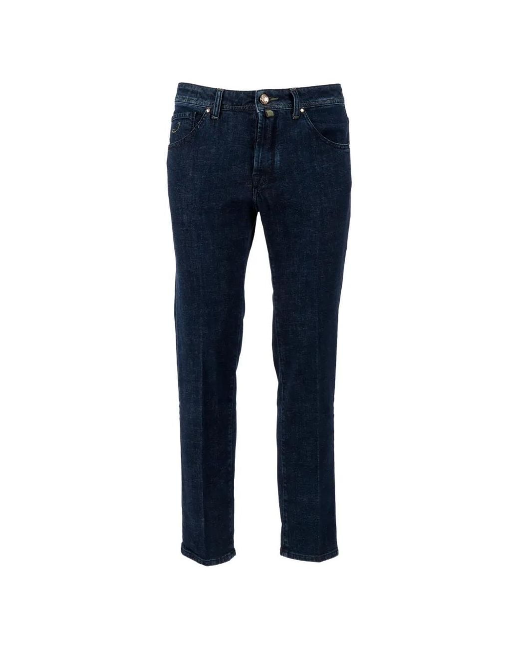 Jacob Cohen Blue Five-Pocket Cropped Jeans for men