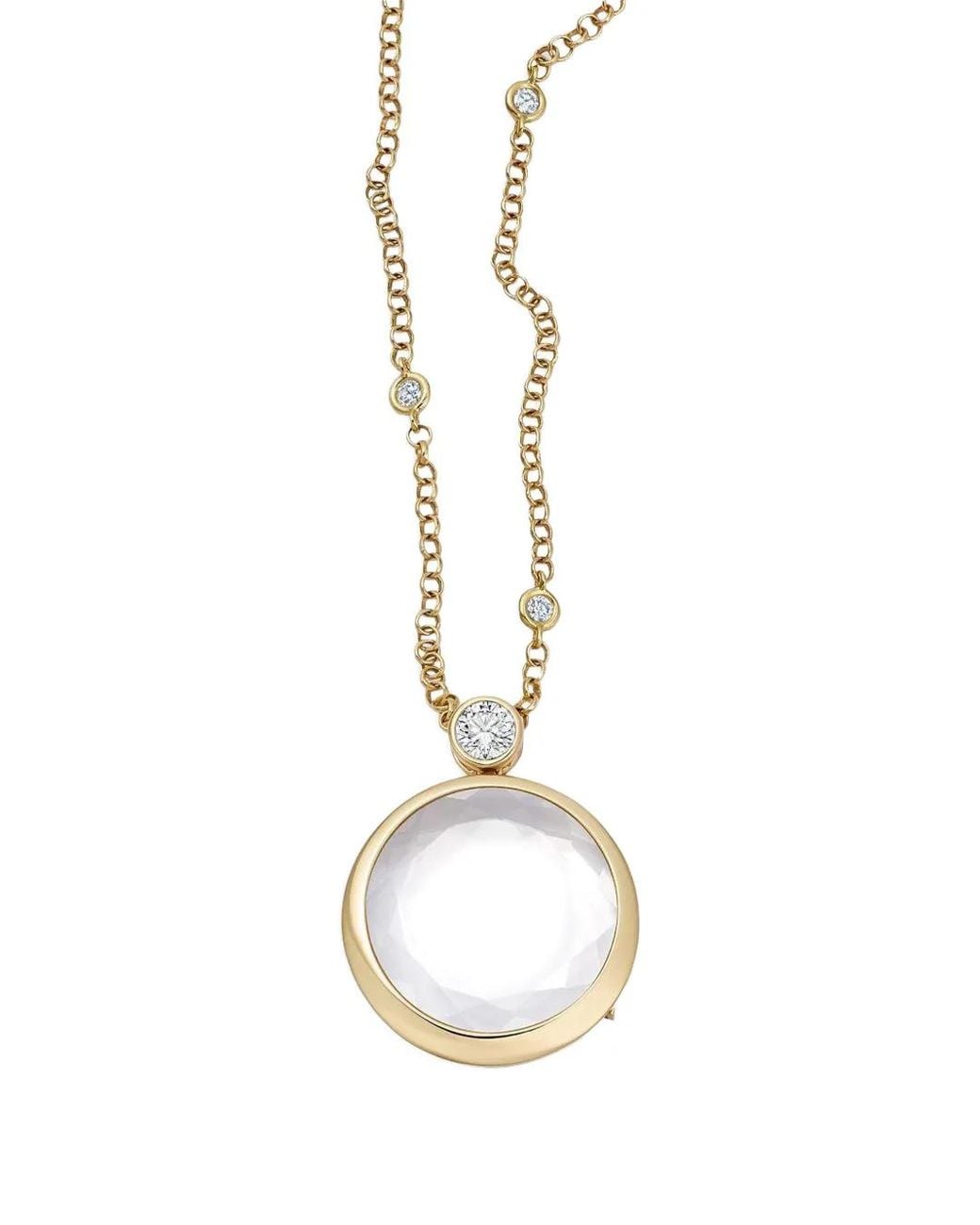 Loquet London Metallic Collier Serti De Saphirs Et De Diamants