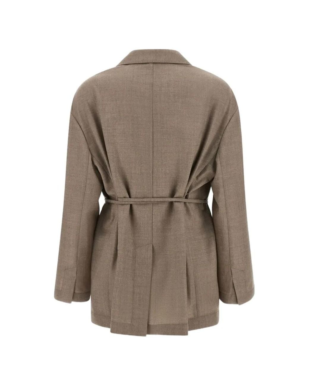 Brunello Cucinelli Brown Belted Wool Jacket