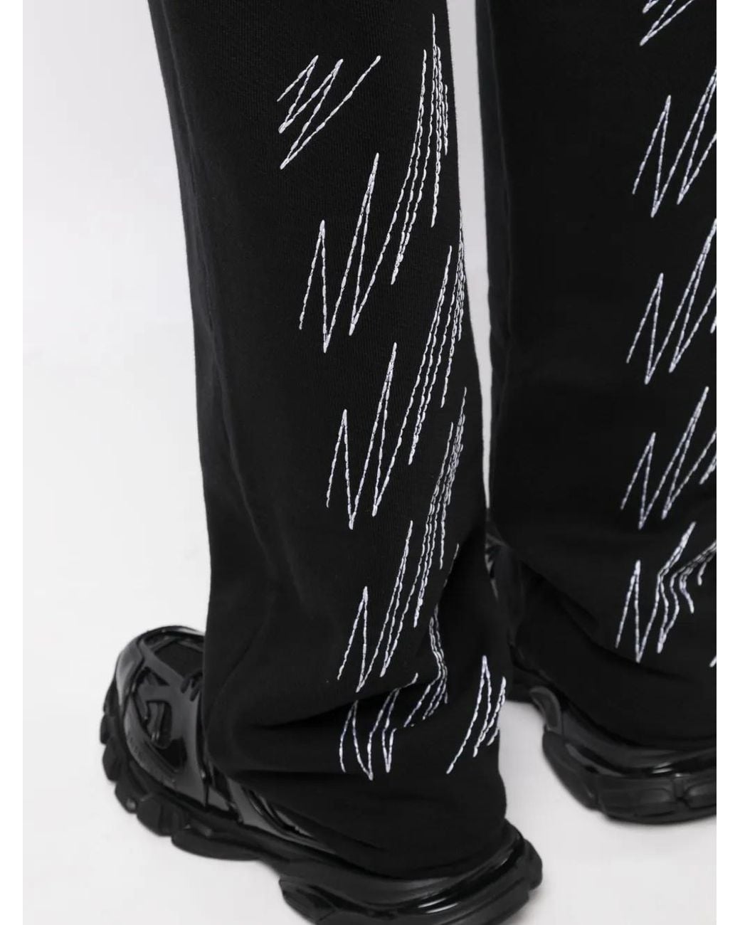 Off-White c/o Virgil Abloh Black Stitch Diag Cotton Track Pants for men