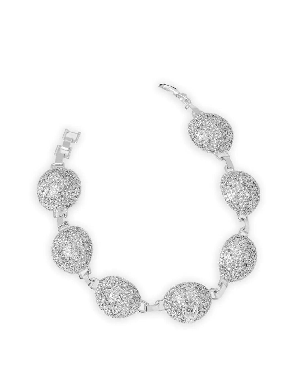 Patrizia Pepe White Crystal-Embellished Fly Necklace