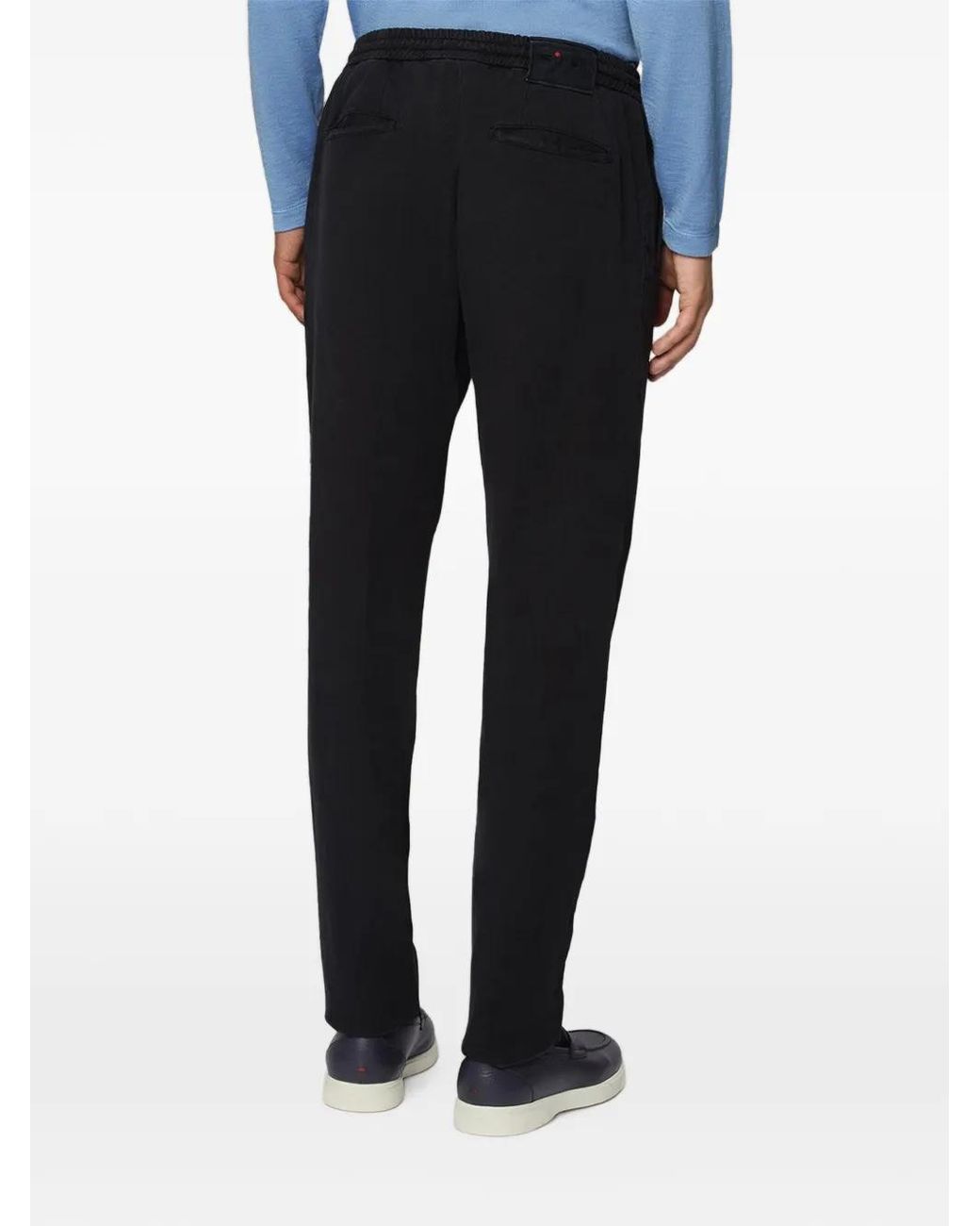 Kiton Black Elasticated-Waistband Track Pants for men